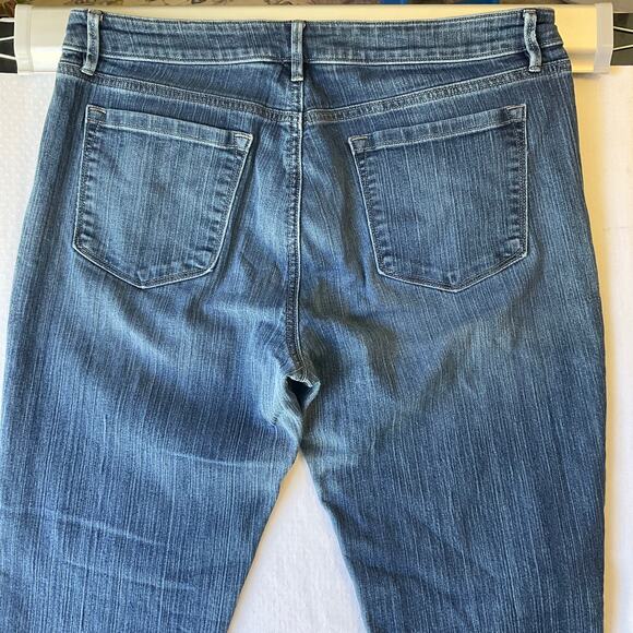 Ann Taylor LOFT Women Curvy Skinny Jeans size 12 Blue Mid Rise Boot Cut - Picture 9 of 10